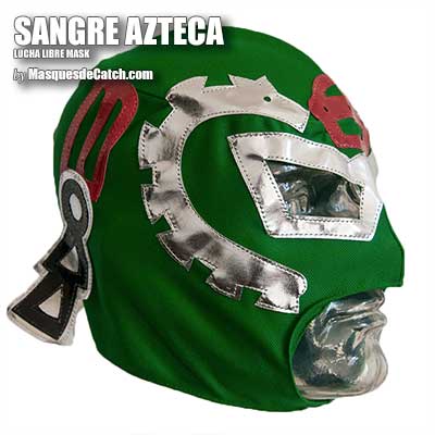 "Sangre Azteca" Adult Wrestling Mask in fabrics
